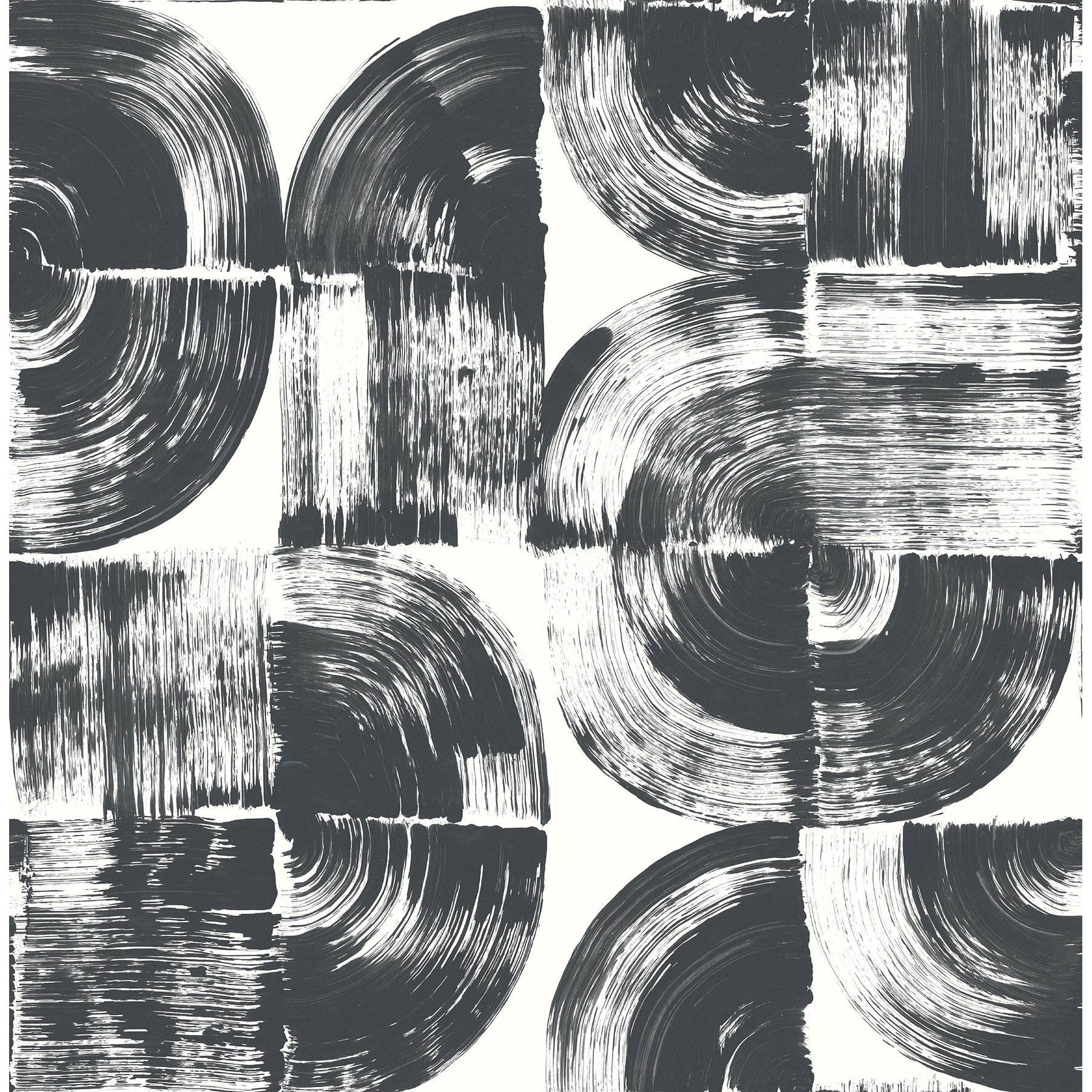 Manhattan Comfort Matoury Giulietta Black Painterly Geometric 33 ft L X 205 in W Wallpaper BR4014-26404 - main